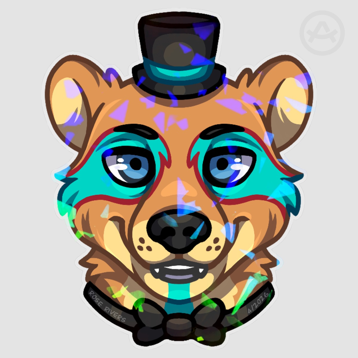 Glamrock Freddy XL Holographic Sticker