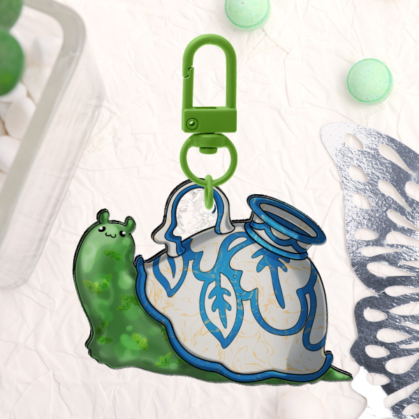 Teacup Slug Ripple Acrylic Keychain