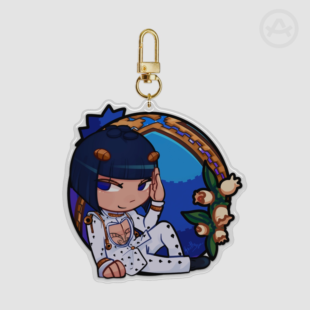 Bruno Bucciarati JJBA Epoxy Clear Acrylic Keychain (80mm x 79mm)
