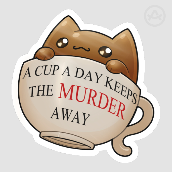 Silly Cat Coffee Die Cut Stickers