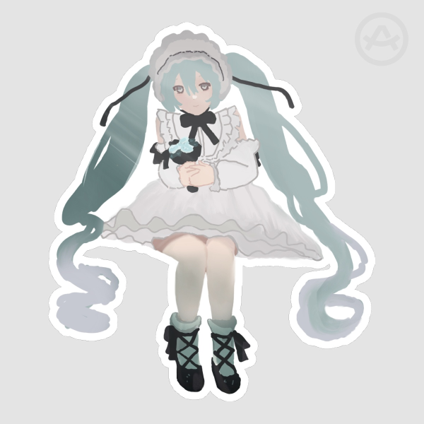 hatsune miku die cut sticker