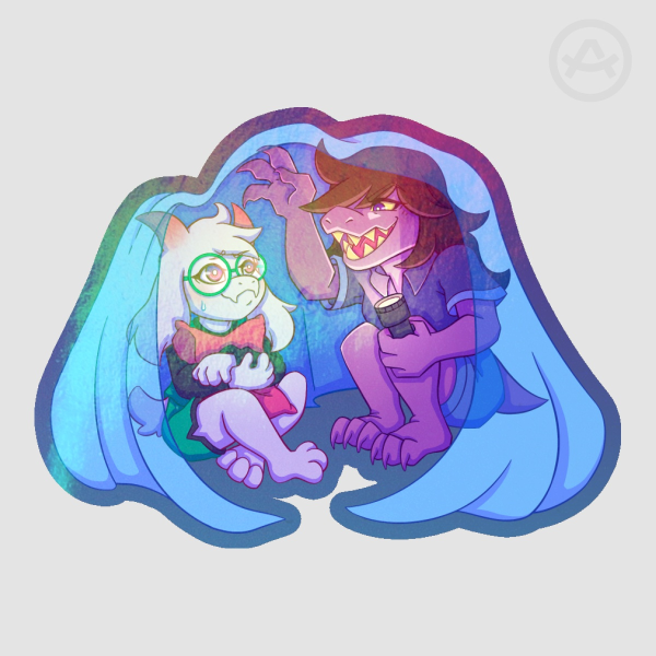 Susie and Ralsei Sleepover Holo Sticker