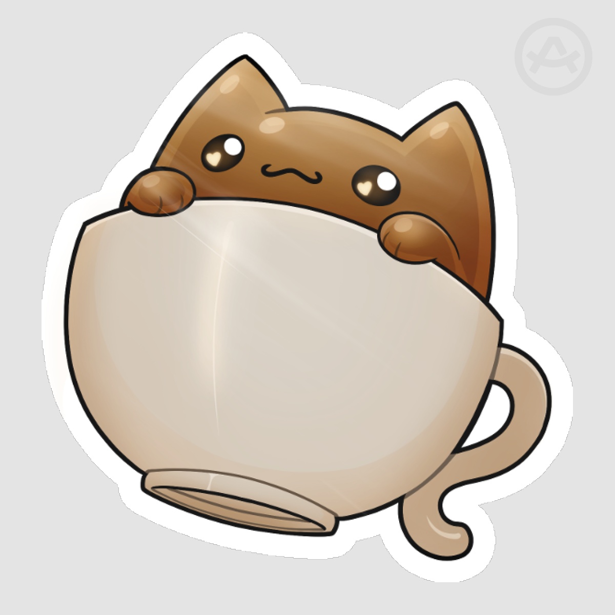 Cute Cat Coffee Die Cut Stickers