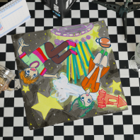 Space Single Print Square Towel