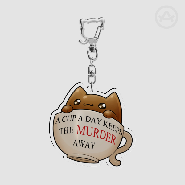 Silly Cat Coffee Clear Acrylic Keychains