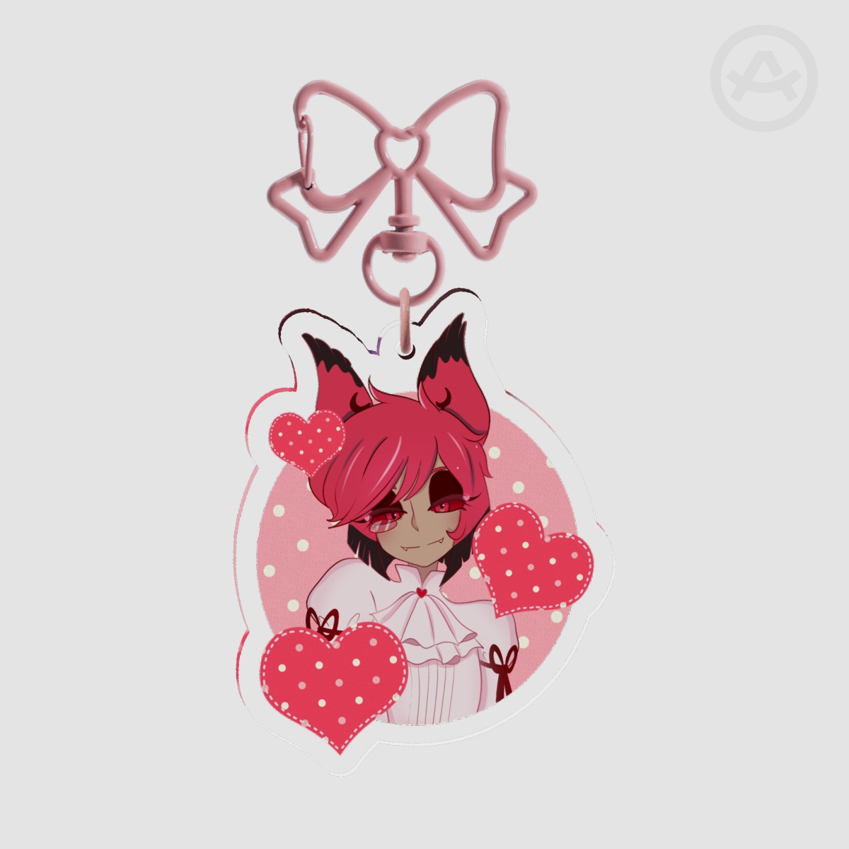 Alastor pink acrylic keychain