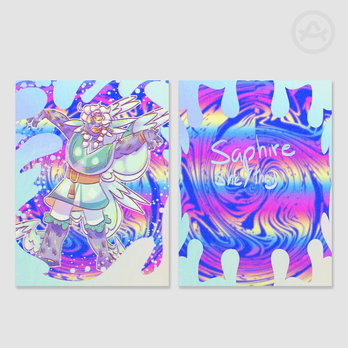 Cerulean (Saphire) Rainbow Holographic Photocard