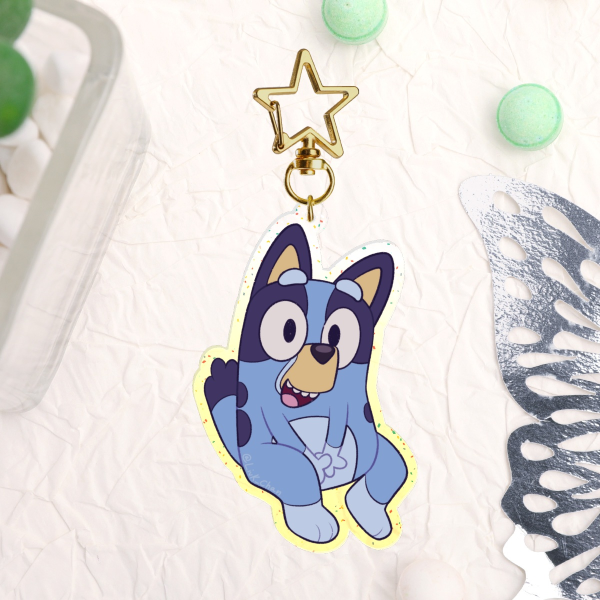 Bluey Colored Edge Acrylic Keychains