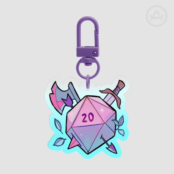D20 Acrylic Keychain
