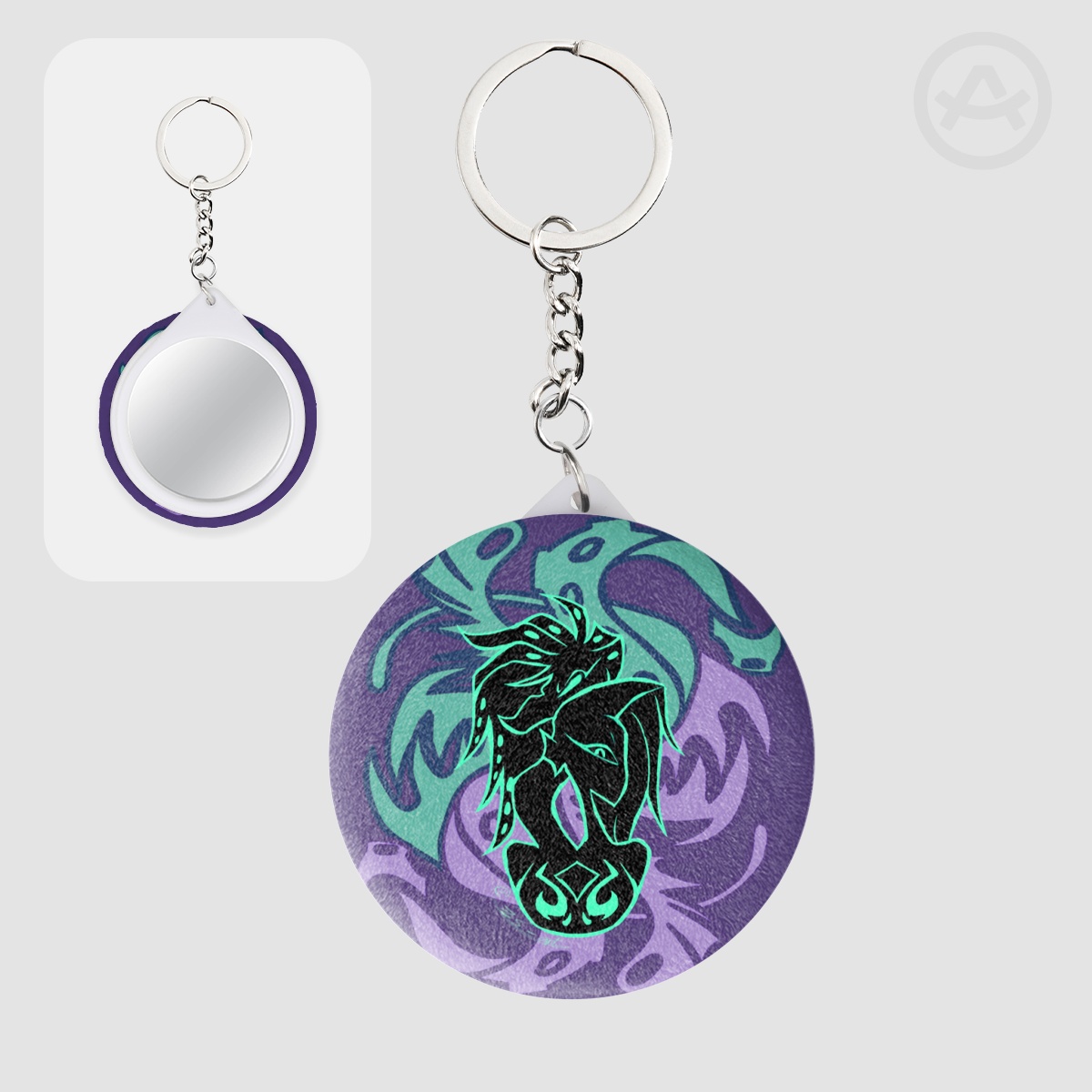 Levi Plush Badge Mirror Keychains