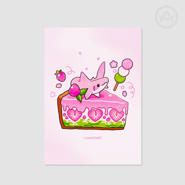 Matcha Cheesecake shark Print
