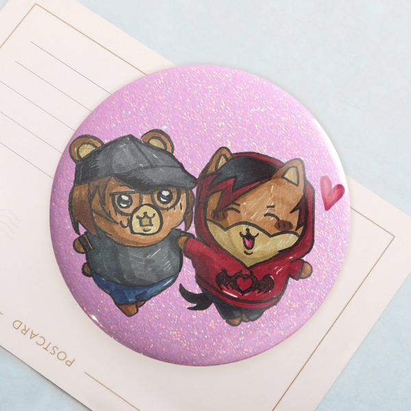 Patrick Stump and Pete Wentz Chiikawa-Style Holographic Badge