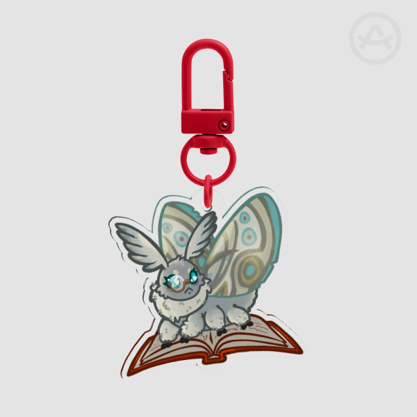 Moth on a book Clear Acrylic Keychains