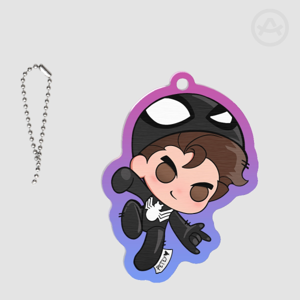 Black Suit Spider-man Keychain - Lenticular