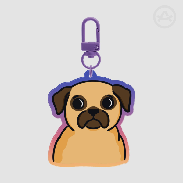 Side Eye Pug Keychain