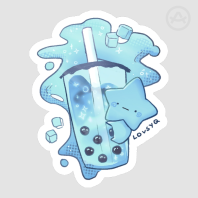 Blu Slush Boba Sticker