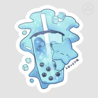 Blu Slush Boba Sticker