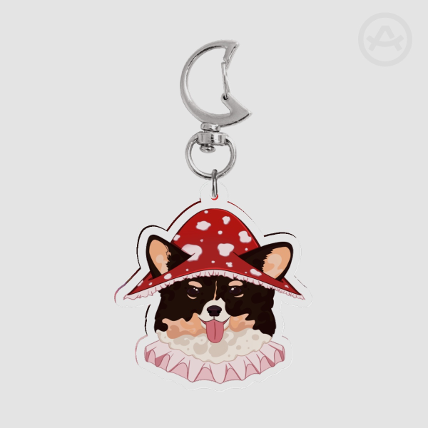 Corgi Fae Mushroom Keychain || Winter Court || Pippin the Buttiful