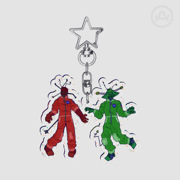 Pioneer Nine & Pioneer Ten Glitter Acrylic Keychain