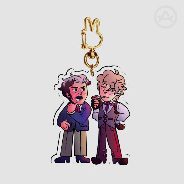 Double-Sided Herlock Sholmes and Yujin Mikotoba Clear Acrylic Keychain