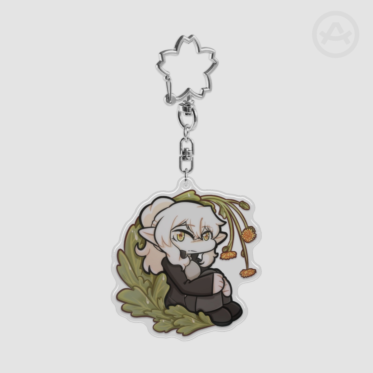 Lettuce Indra - The Reaper of the Forbidden Garden - Epoxy Clear Acrylic Keychain