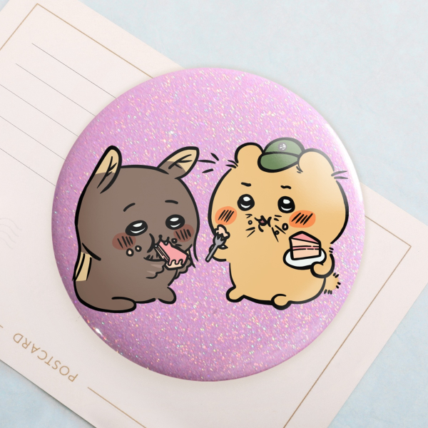 Patrick Stump and Pete Wentz Chiikawa-Style Holographic Badge