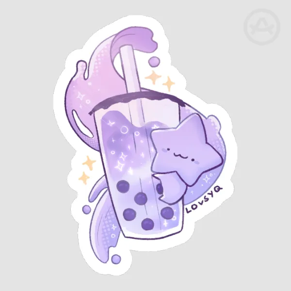 Silly Taro Boba Sticker