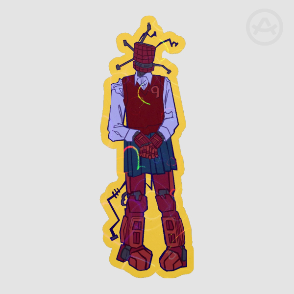 Pioneer Nine Colored Edge Die Cut Sticker