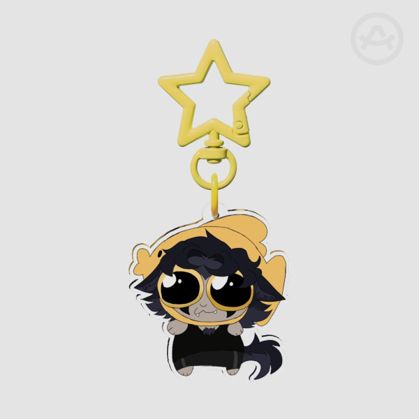 ITS THE FISH HAT AGAIN!! {timber acrylic keychain}