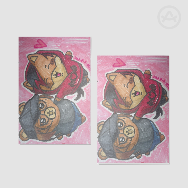 Pete Wentz and Patrick Stump Chiikawa-style Postcard