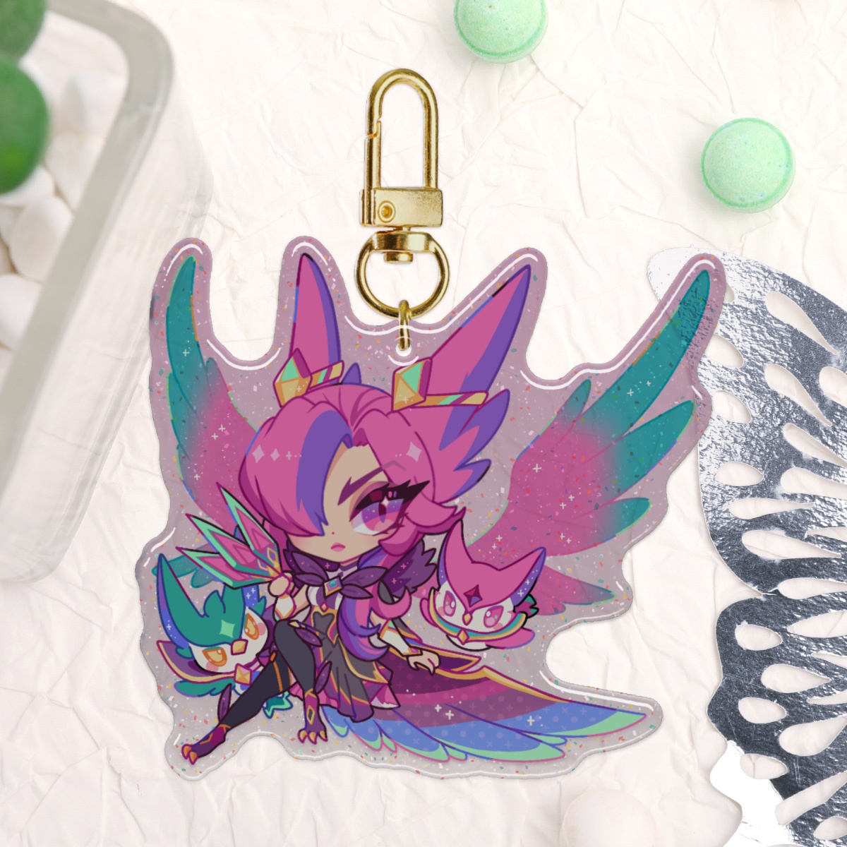 あ*様 starteam keychain キーホルダー Star Guardian Xayah Keychain by Cinamon Cune - ACGGOODS