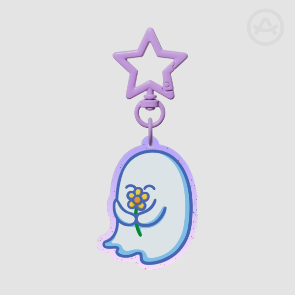 Flower Ghost Keychain