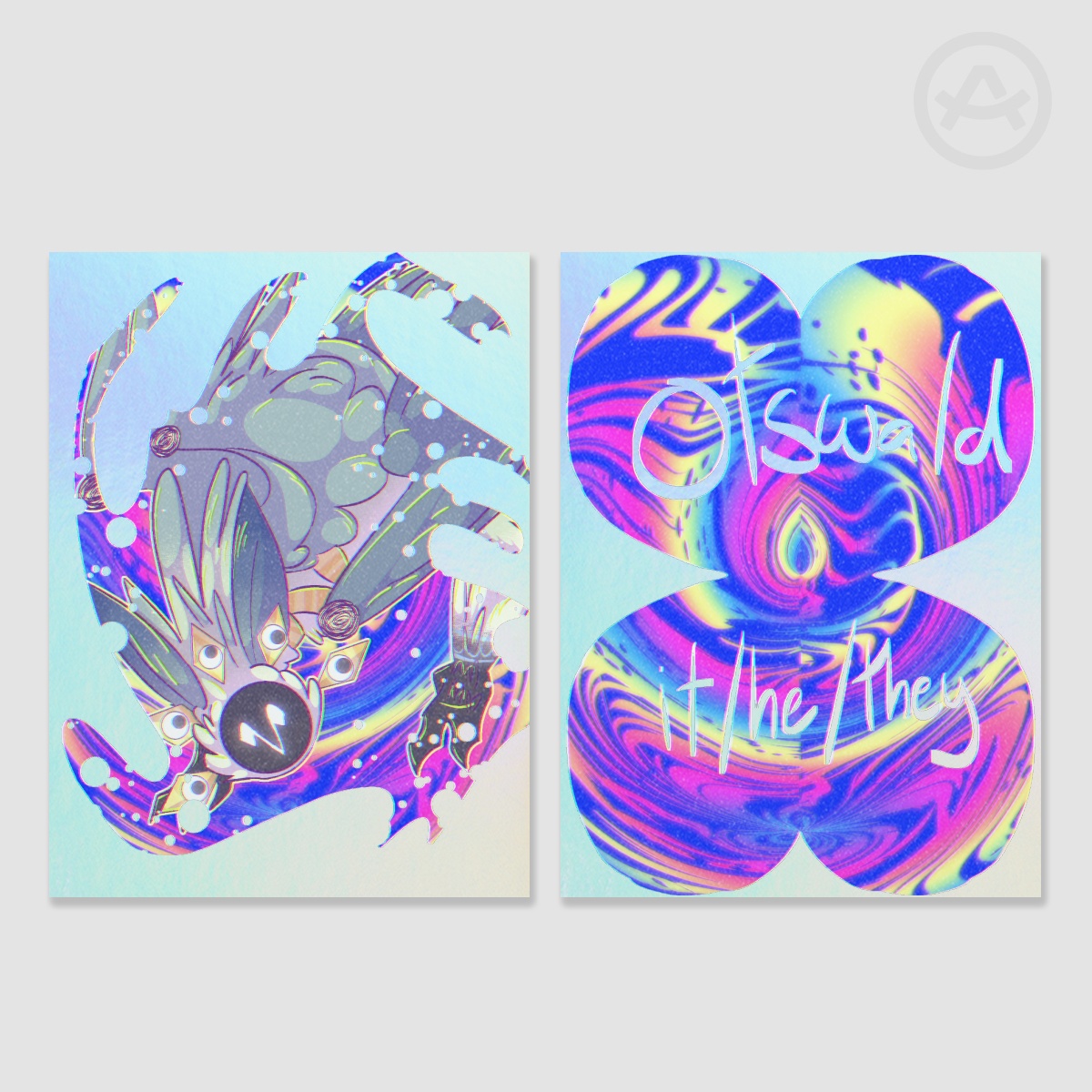 Cerulean (Ostwald) Rainbow Holographic Photocards