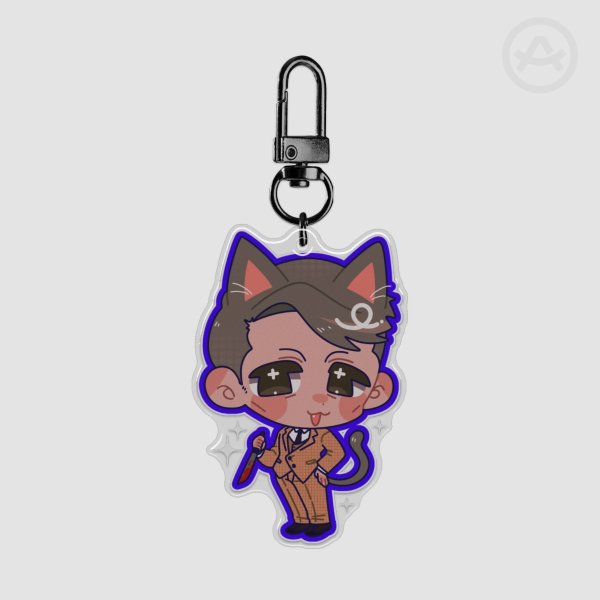 Neko Hannibal Lecter Epoxy Clear Acrylic Keychains