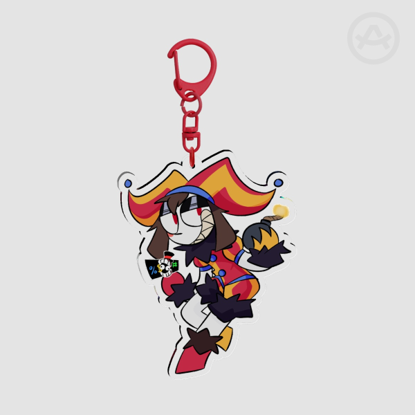 Evil Pomni Acrylic Keychains