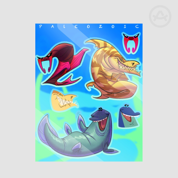Paleozoic sticker sheet