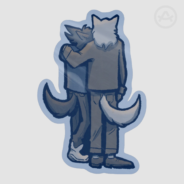 Grey + Blue embrace