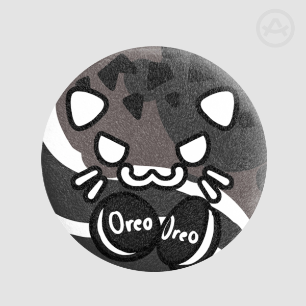 Oreo Milkshake Cat plush badge