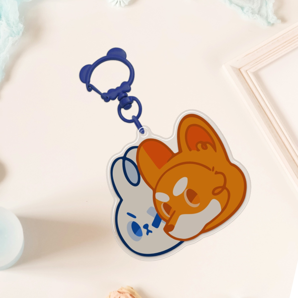 Shiba Inu Keychain, Kawaii Acrylic Charm, Cute Bag Charm, Pet Lover Gift, Clear Acrylic Keychain, Original Character, Epoxy Clear Acrylic Keychains