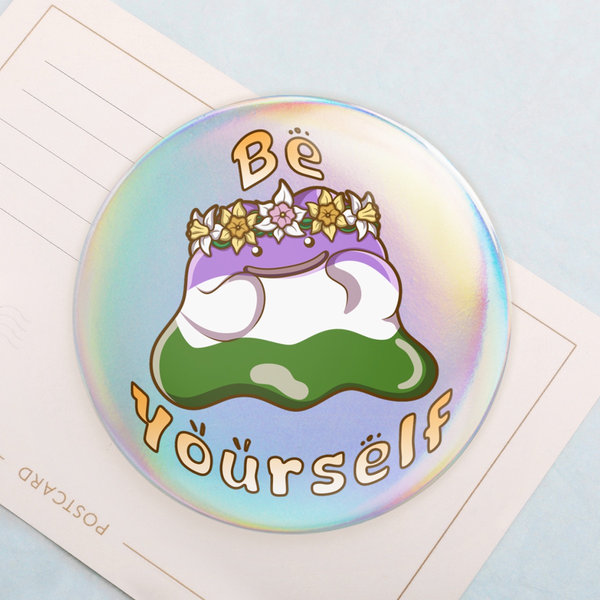 Pride Ditto - Genderqueer  Holographic Badges