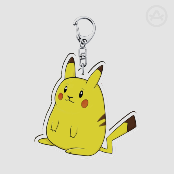 Chubby Pikachu Clear Acrylic Keychains