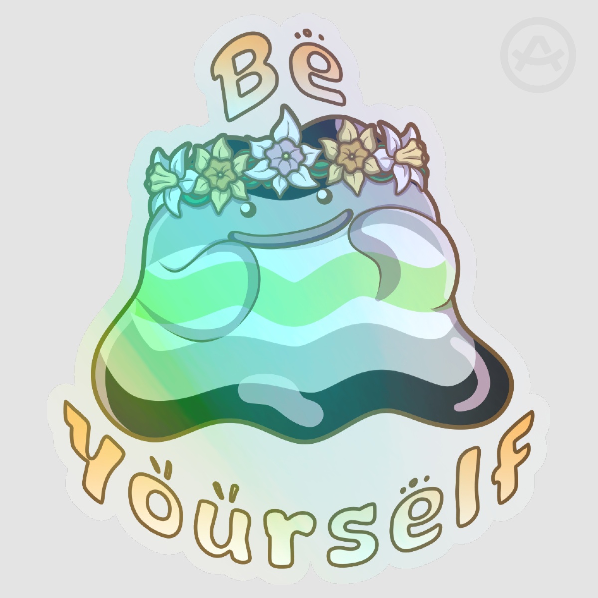 Pride Ditto - Agender Clear PET Vinyl Die Cut Stickers