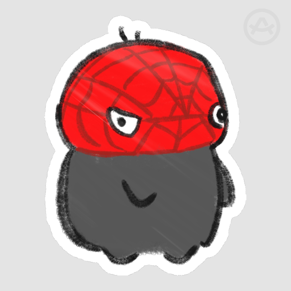 Ghost with Red Mask Sticker