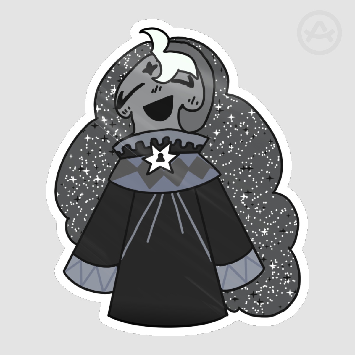 Monochrome Fount of Knowledge Die Cut Sticker