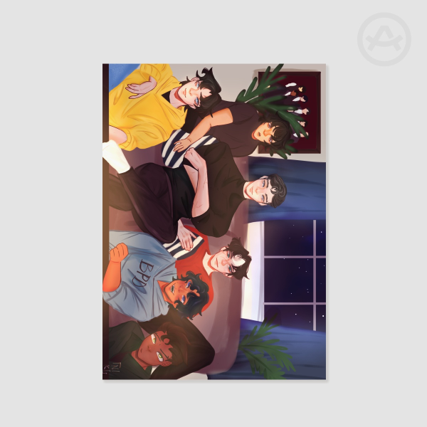 Bat family movie night artprint