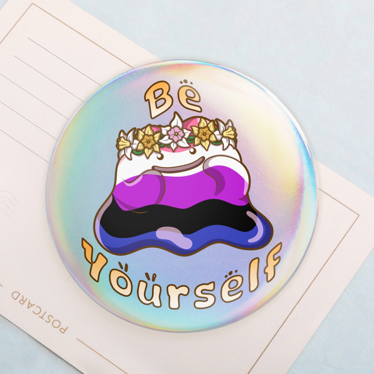 Pride Ditto - Genderfluid  Holographic Badges