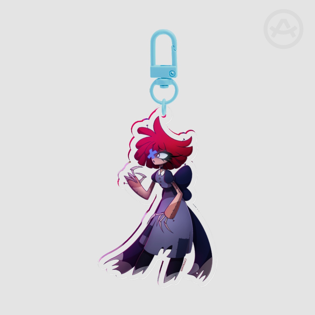 Ragatha 🩵 Circus of Hell 🎪🔥| Acrylic Keychain | Hazbin Hotel x The Amazing Digital Circus Au Fanmade | Potainasor ❤️✨️🖤