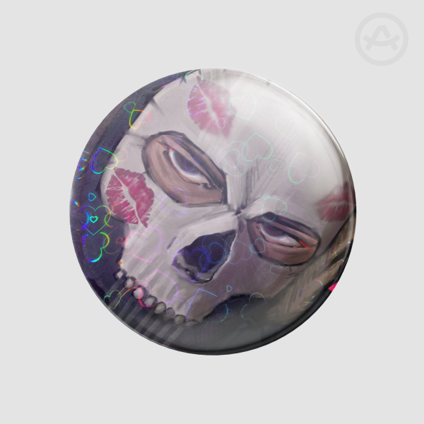Ghost with Kisses Round Badges (Button Pins)
