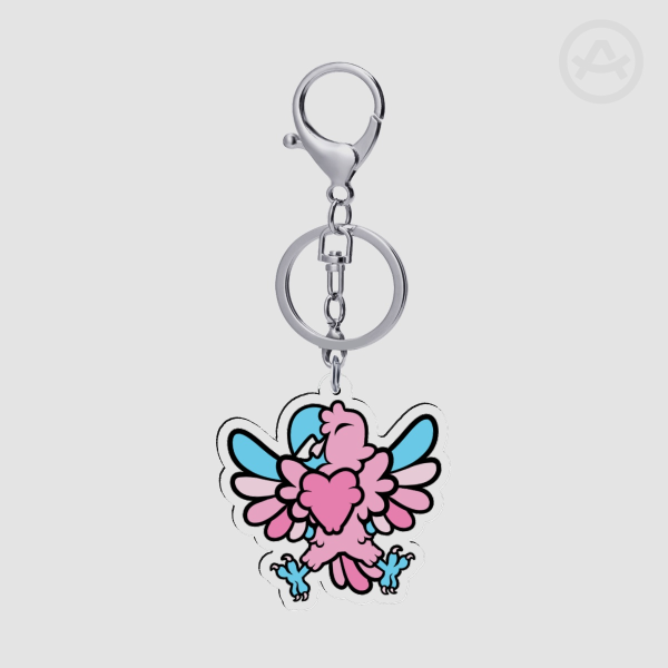 Pride Parrot Transfeminine Keychain