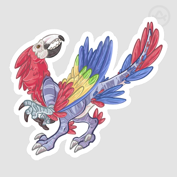 Macaw Raptorgriffin 2.5" sticker